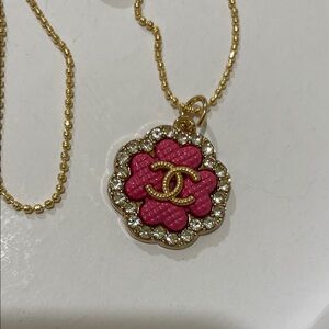 CHANEL authentic Up cycled Pendant with 18” unbranded Gold filled Necklace